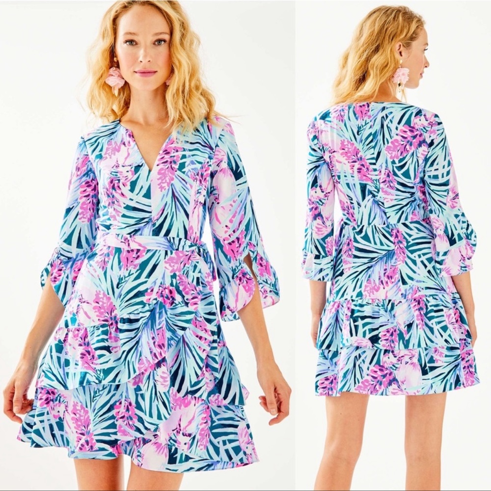 Lilly Pulitzer Blue and Pink Floral Dress